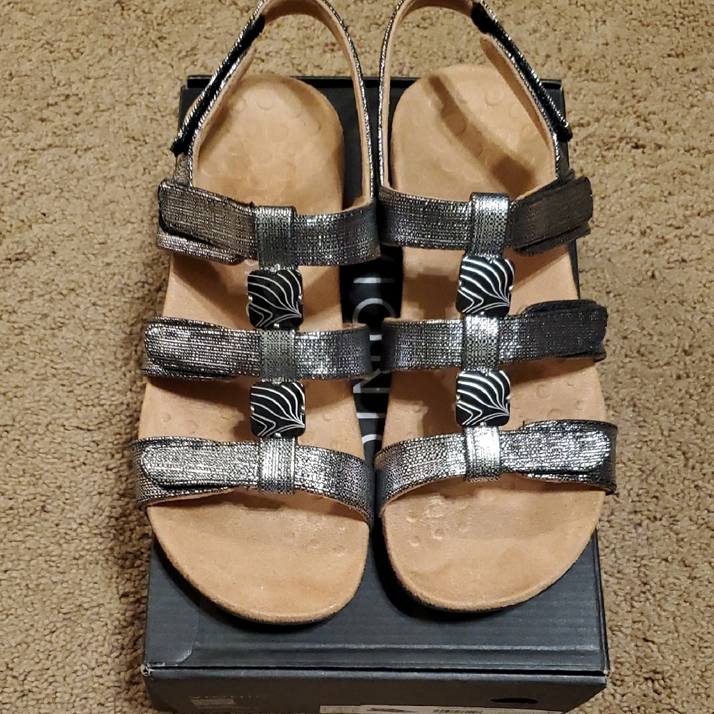Silver Strappy Sandals